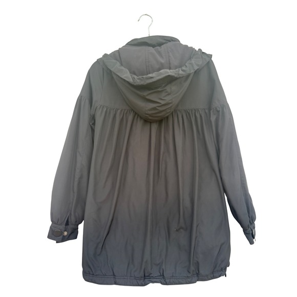 Adidas by Stella McCartney Black Hooded Gathered Puff Parka Coat Women's XS - Picture 2 of 10